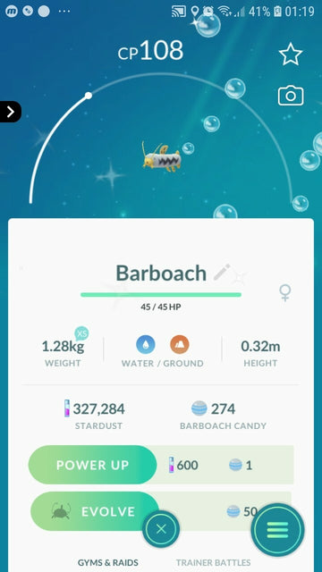 Shiny Barboach Pokemon Trade Go